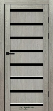 Двері Syndicat Doors PVC 103 Дуб Ровера чорне скло